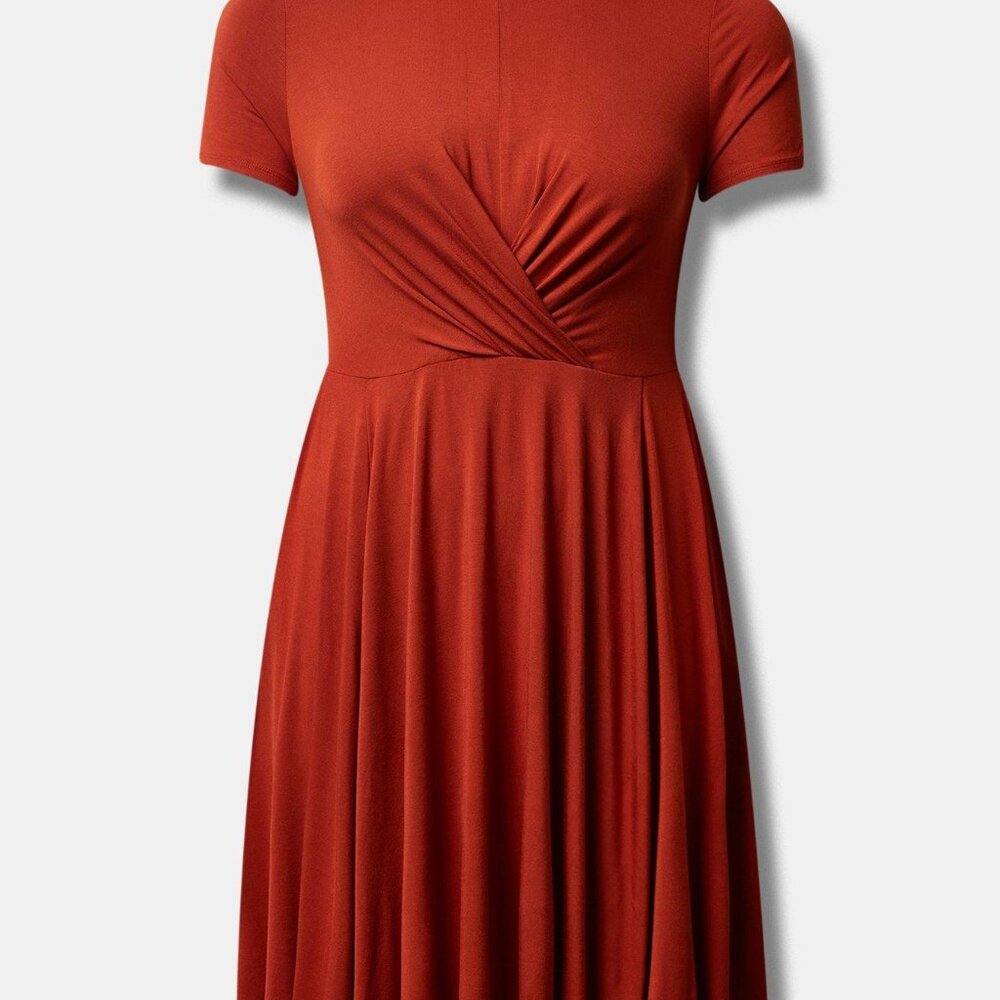 Torrid knit drape front skater dress